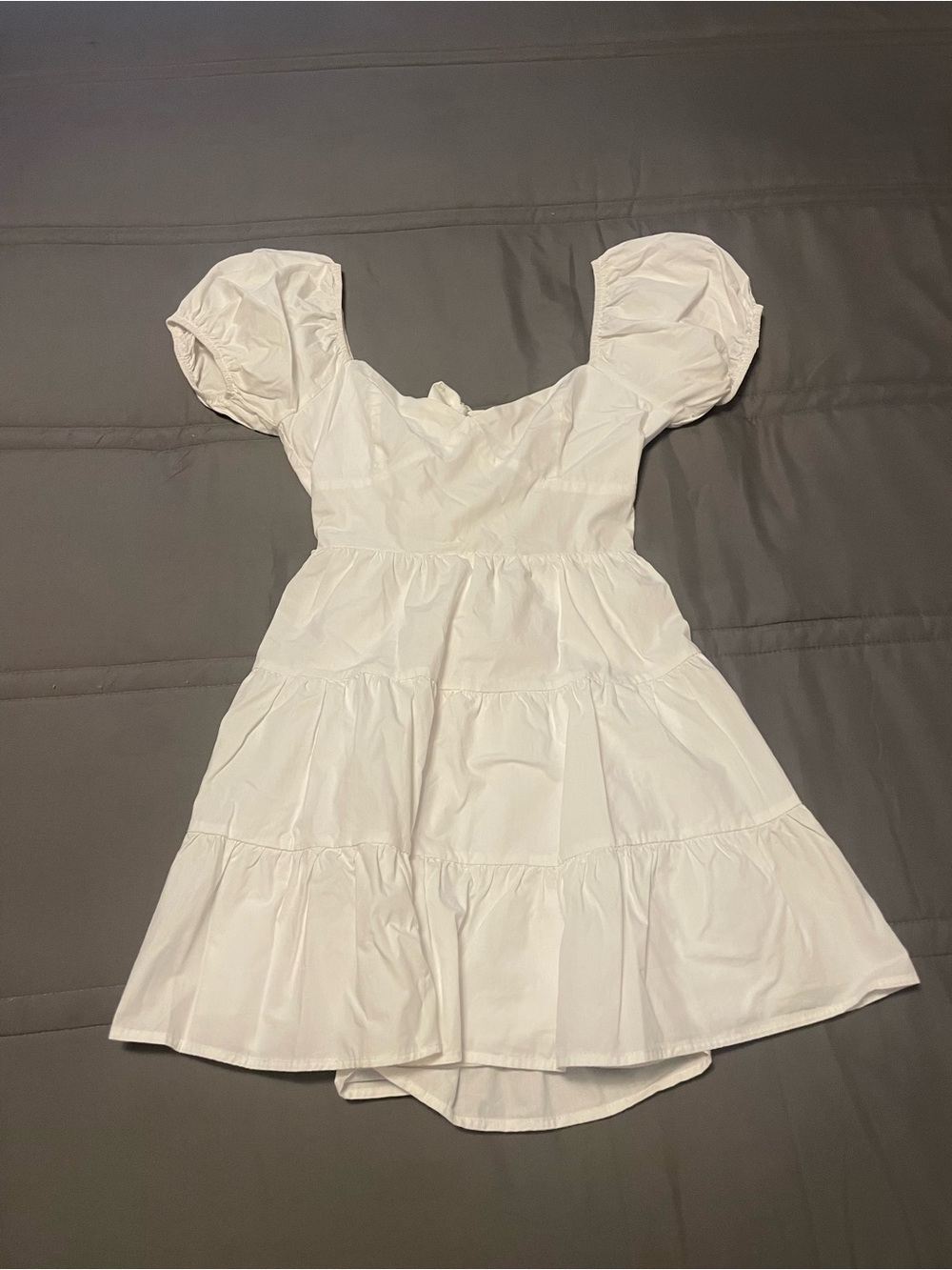 Altar'd State White Puff-Sleeve Tiered Dress 🤍